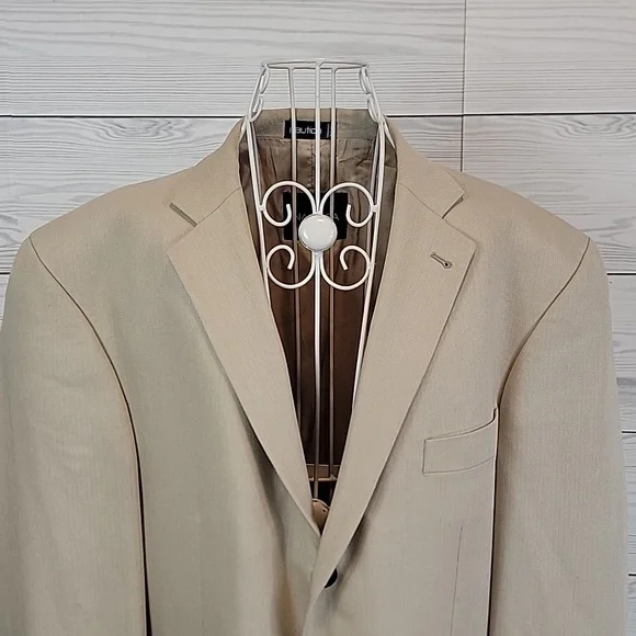 Nautica For Lord & Taylor Mens Sport Coat In Summer Beige Size 44L - Picture 2 of 12